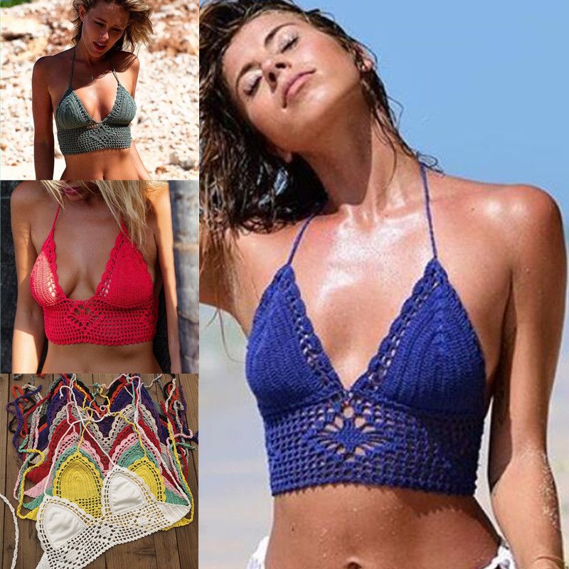 Top de ganchillo para playa 11 colores top Hippy para mujer - Imagen 2
