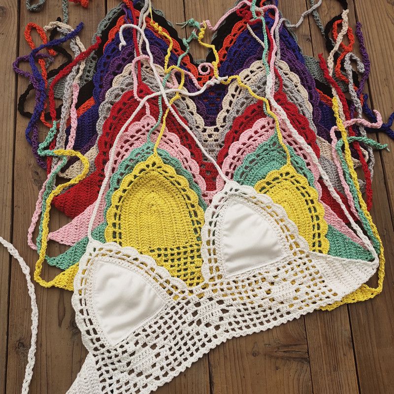 Top de ganchillo para playa 11 colores top Hippy para mujer - Imagen 3